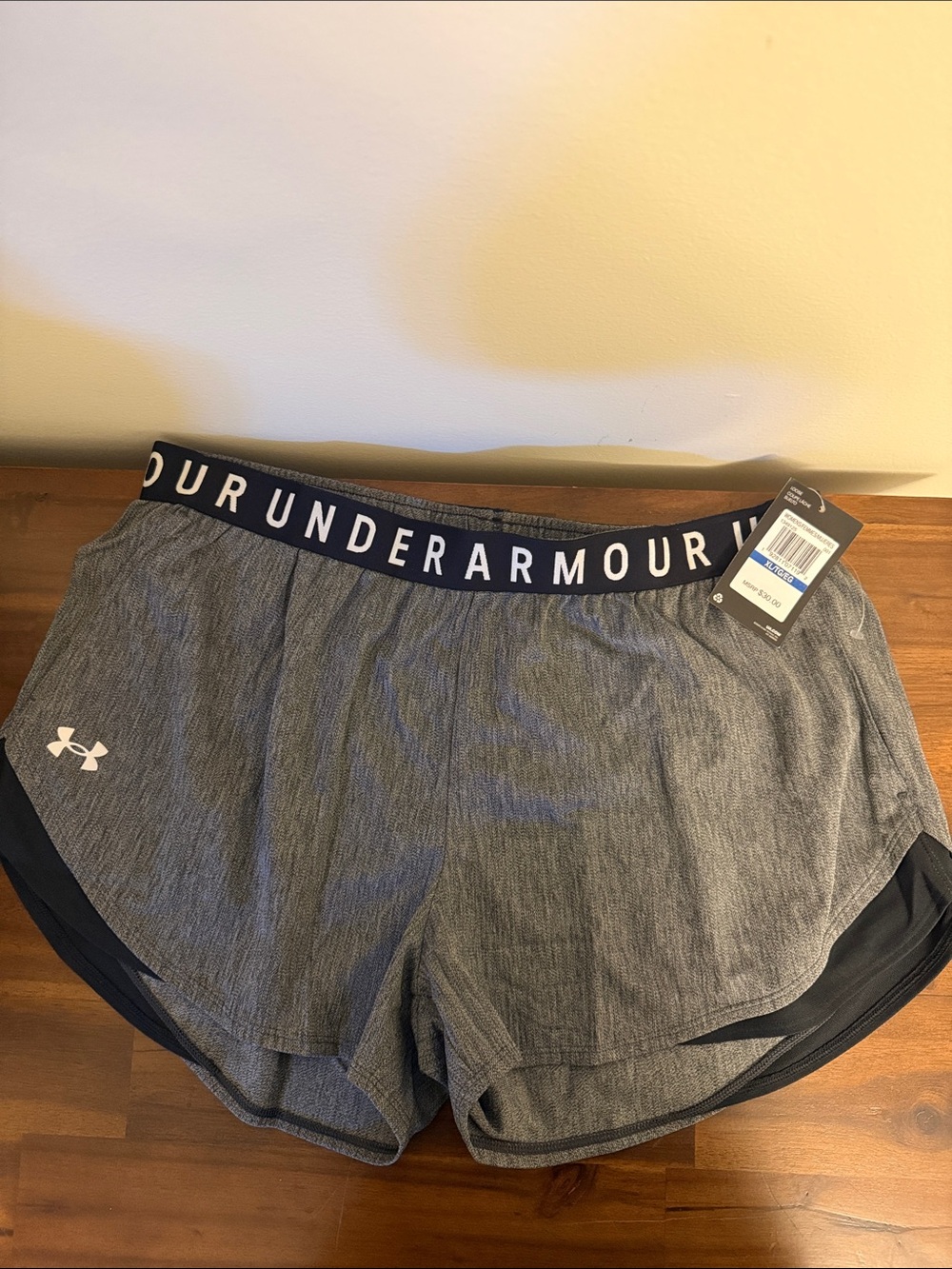 Under Armour Women’s Gray Athletic Shorts with Branded Waistband